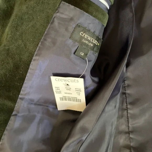 🍂Crewcuts Green Velvet Sports Jacket - Picture 3 of 3